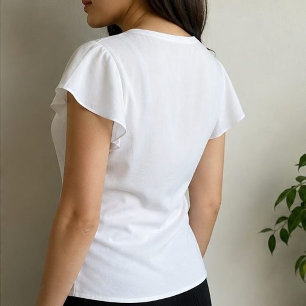 White Ruffle Blouse - Picture 3 of 6